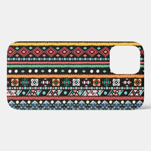 Ethnic Boho: Geometrische Pixel Print Case-Mate iPhone Hülle (Rückseite (Horizontal))