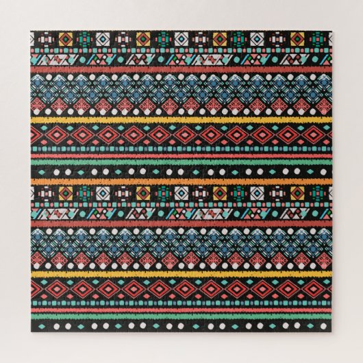 Ethnic Boho: Geometrische Pixel Print Puzzle (Vertikal)