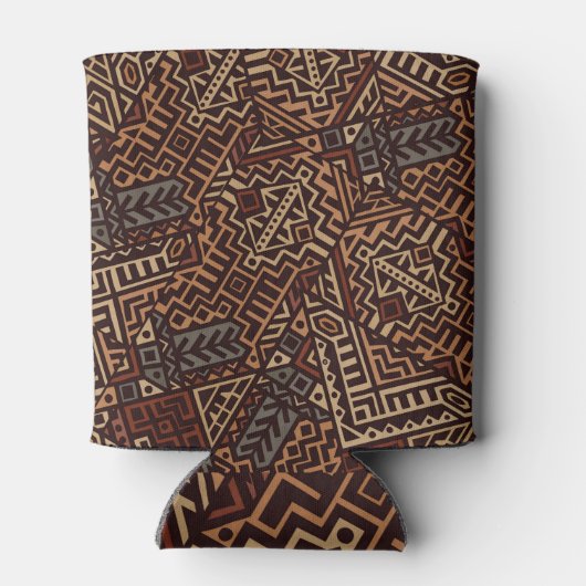 Ethnic Boho: Geometrisches Fliesendesign. Dosenkühler (Rückseite)