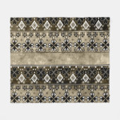 Ethnic Boho Grunge: farbenfrohe Muster Fleecedecke (Vorderseite (Horizontal))