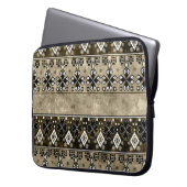 Ethnic Boho Grunge: farbenfrohe Muster Laptopschutzhülle (Vorderseite Links)