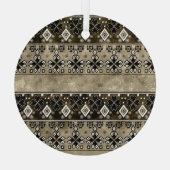 Ethnic Boho Grunge: farbenfrohe Muster Ornament Aus Glas (Rückseite)