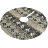 Ethnic Boho Grunge: farbenfrohe Muster Polyester Weihnachtsbaumdecke (Schrägansicht)