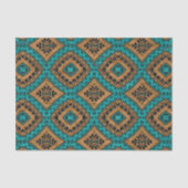 Ethnic Boho marokkanisch Türkis und Bronze Muster Seidenpapier (Vorderseite)