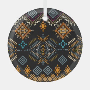 Ethnic Boho Ornament Nahtloses Muster Aus Glas