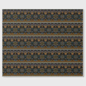 Ethnic Boho Ornament Nahtloses Muster Geschenkpapier (Flach)