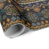 Ethnic Boho Ornament Nahtloses Muster Geschenkpapier (Rolleneckpunkt)