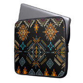 Ethnic Boho Ornament Nahtloses Muster Laptopschutzhülle (Vorderseite Links)