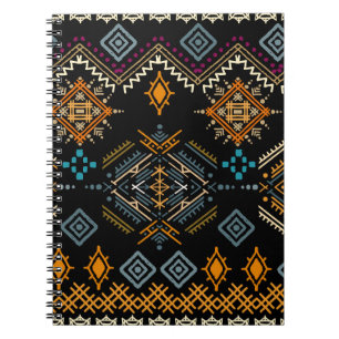 Ethnic Boho Ornament Nahtloses Muster Notizblock