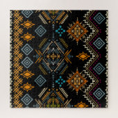 Ethnic Boho Ornament Nahtloses Muster Puzzle (Horizontal)