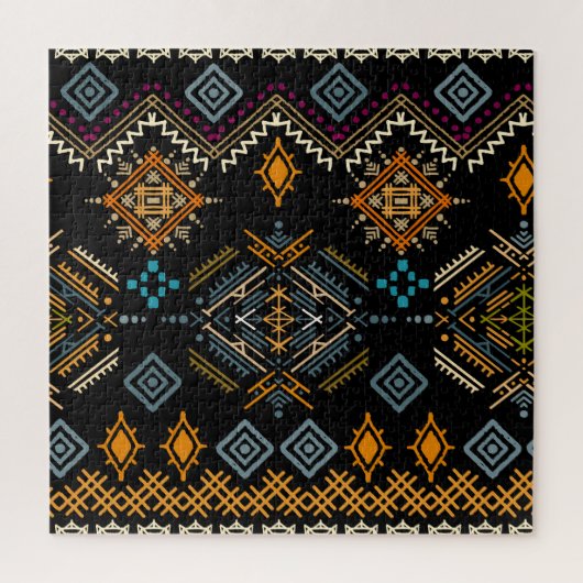 Ethnic Boho Ornament Nahtloses Muster Puzzle (Vertikal)