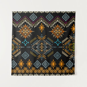 Ethnic Boho Ornament Nahtloses Muster Wandteppich