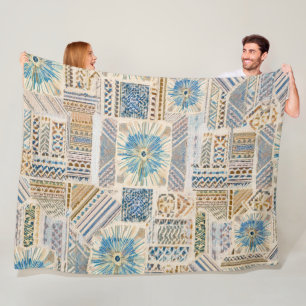 Ethnic Boho Patchwork Throw Blanket Fleecedecke