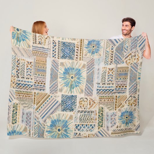 Ethnic Boho Patchwork Throw Blanket Fleecedecke (Beispiel)