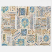 Ethnic Boho Patchwork Throw Blanket Fleecedecke (Vorderseite (Horizontal))