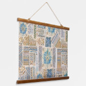 Ethnic Boho Patchwork Wall Hanging Wandteppich Mit Holzrahmen (Gewinkelt)