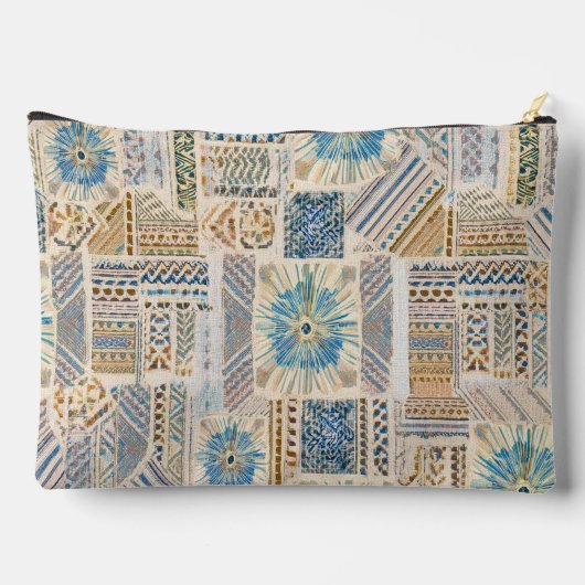 Ethnic Boho Patchwork Zippered Pouch Zubehörtasche (Rückseite)
