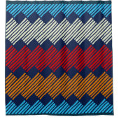 Ethnic Boho Pattern Lace Stickerei auf Stoff Duschvorhang (Vorderseite)