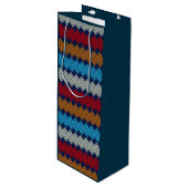 Ethnic Boho Pattern Lace Stickerei auf Stoff Geschenktüte Für Weinflaschen (Vorderseite Schrägansicht)