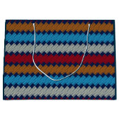 Ethnic Boho Pattern Lace Stickerei auf Stoff Große Geschenktüte (Vorderseite)