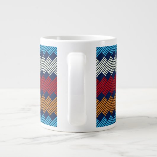 Ethnic Boho Pattern Lace Stickerei auf Stoff Jumbo-Tasse (Rückseite)