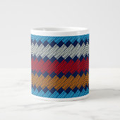 Ethnic Boho Pattern Lace Stickerei auf Stoff Jumbo-Tasse (Vorderseite)