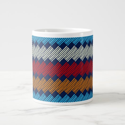 Ethnic Boho Pattern Lace Stickerei auf Stoff Jumbo-Tasse (Vorderseite)