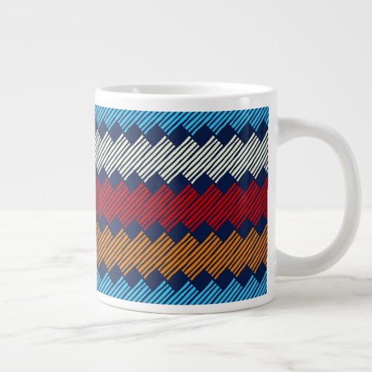 Ethnic Boho Pattern Lace Stickerei auf Stoff Jumbo-Tasse (Rechts)