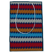 Ethnic Boho Pattern Lace Stickerei auf Stoff Mittlere Geschenktüte (Vorderseite)