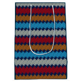 Ethnic Boho Pattern Lace Stickerei auf Stoff Mittlere Geschenktüte (Rückseite)