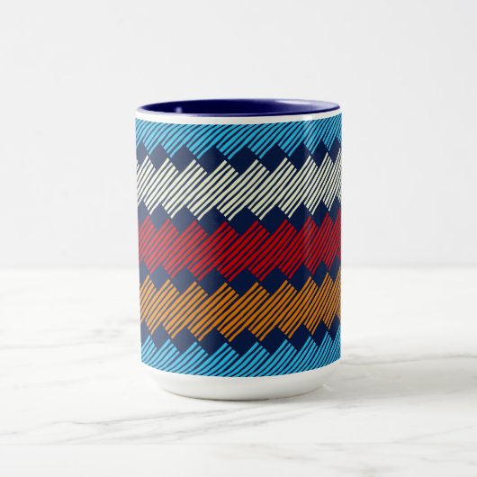 Ethnic Boho Pattern Lace Stickerei auf Stoff Tasse (Zentrum)