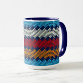 Ethnic Boho Pattern Lace Stickerei auf Stoff Tasse (VorderseiteRechts)