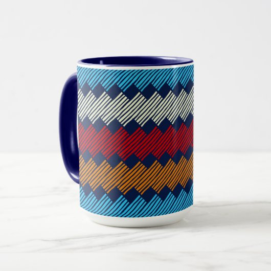 Ethnic Boho Pattern Lace Stickerei auf Stoff Tasse (Vorderseite Links)