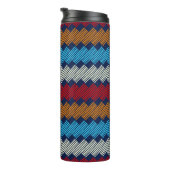 Ethnic Boho Pattern Lace Stickerei auf Stoff Thermosbecher (Nach rechts gedreht)