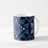 Ethnic Boho Stickerei Seamless Muster Kaffeetasse (VorderseiteRechts)