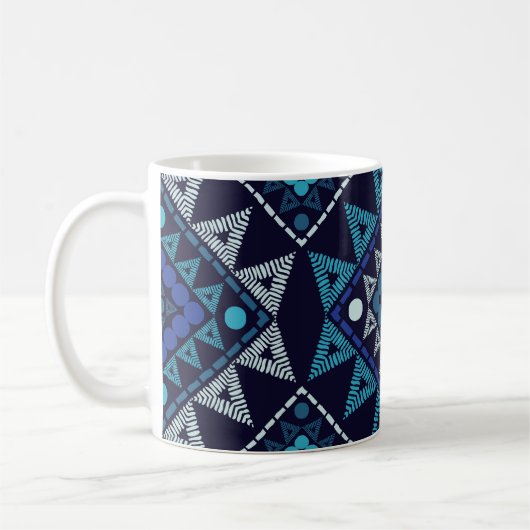 Ethnic Boho Stickerei Seamless Muster Kaffeetasse (Links)