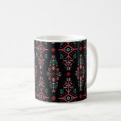Ethnic Boho Tiles: Vintages nahtloses Muster Kaffeetasse (VorderseiteRechts)