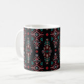 Ethnic Boho Tiles: Vintages nahtloses Muster Kaffeetasse (Vorderseite Links)