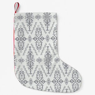 Ethnic Boho: Trendy Hand Gezeichnet Nahtlos. Kleiner Weihnachtsstrumpf