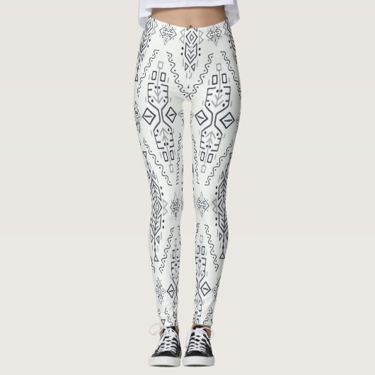 Ethnic Boho: Trendy Hand Gezeichnet Nahtlos. Leggings (Vorderseite)