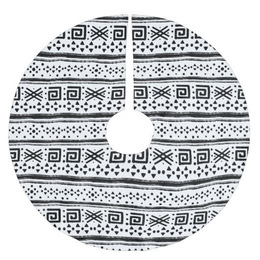 Ethnic Boho Tribal Art Print Polyester Weihnachtsbaumdecke (Vorderseite)