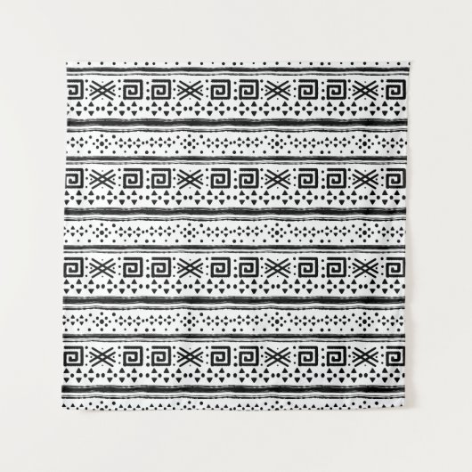 Ethnic Boho Tribal Art Print Wandteppich (Vorderseite)