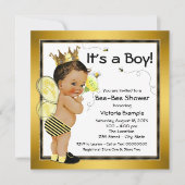 Ethnic Boy Bee Baby Dusche Einladung (Vorderseite)