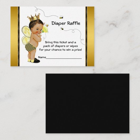 Ethnic Boy Bee Diaper Raffle Ticket Begleitkarte (Vorne/Hinten)