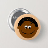 Ethnic Boy Face Dark Lmiles Button Abzeichen (Vorne & Hinten)