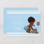 Ethnic Boy on Phone Blue Zickzack Baby Book Reques Postkarte (Vorne/Hinten)