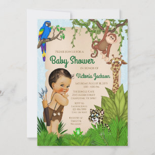 Ethnic Boy Safari Baby Dusche Einladung