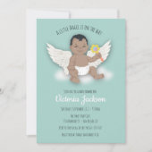 Ethnic Boy Small Engel Baby Dusche Einladungen (Vorderseite)