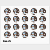 Ethnic Boy Snowflake Baby Shower Stickers (Blatt)