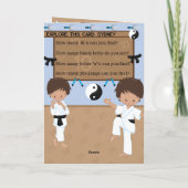 Ethnic Boys Karate Coloring Page Happy Birthday Karte (Rückseite)